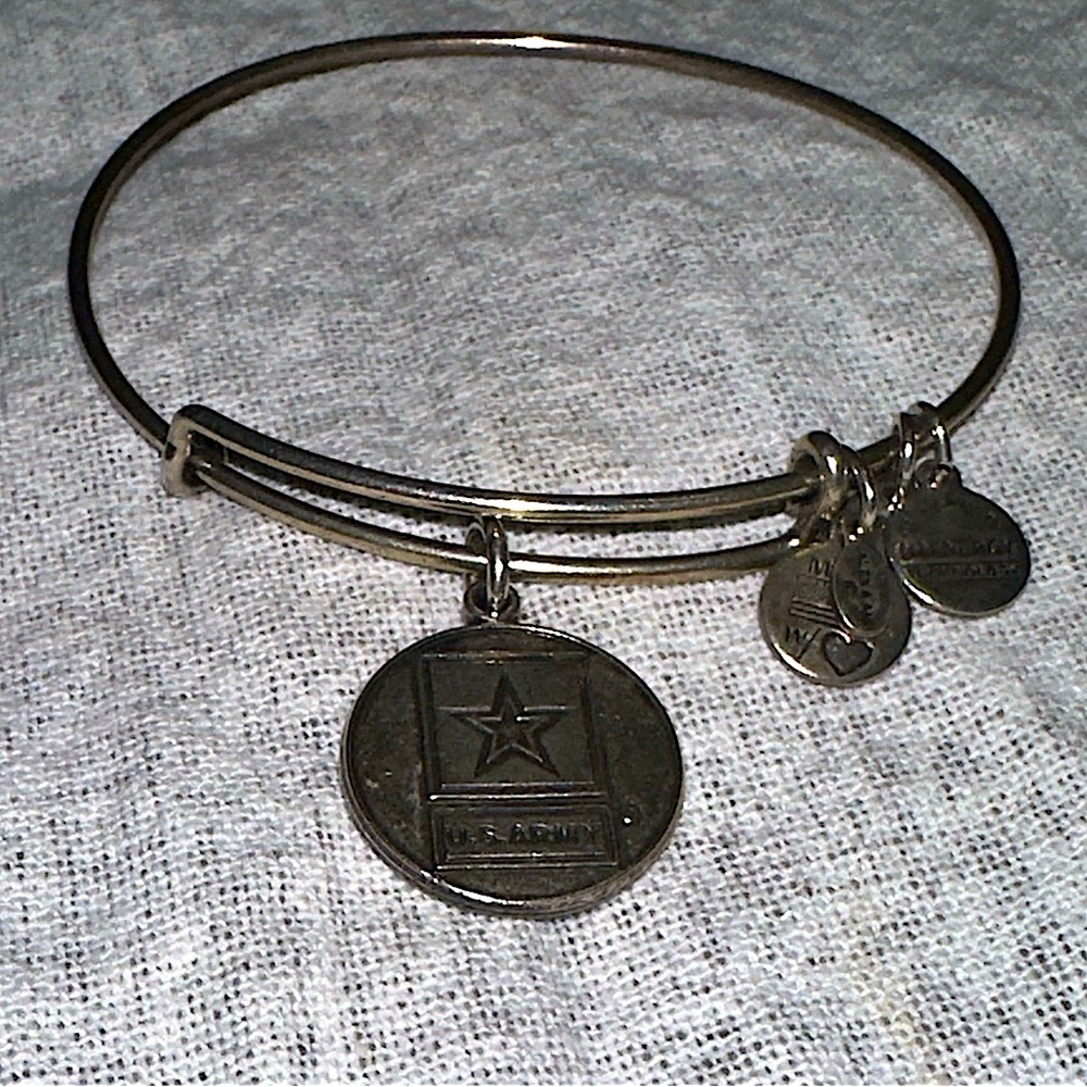 Army Alex and Ani Silver Bracelet
